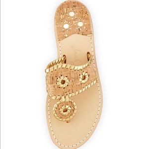 Jack Rogers Sandals - Natural Cork & Gold